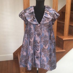 Capped Sleeve, Brocade Dress / Overcoat, Medium